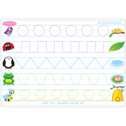 Smart Poly™ Learning Mat, 12" x 17", Double-Sided, Prewriting & Shape Tracing