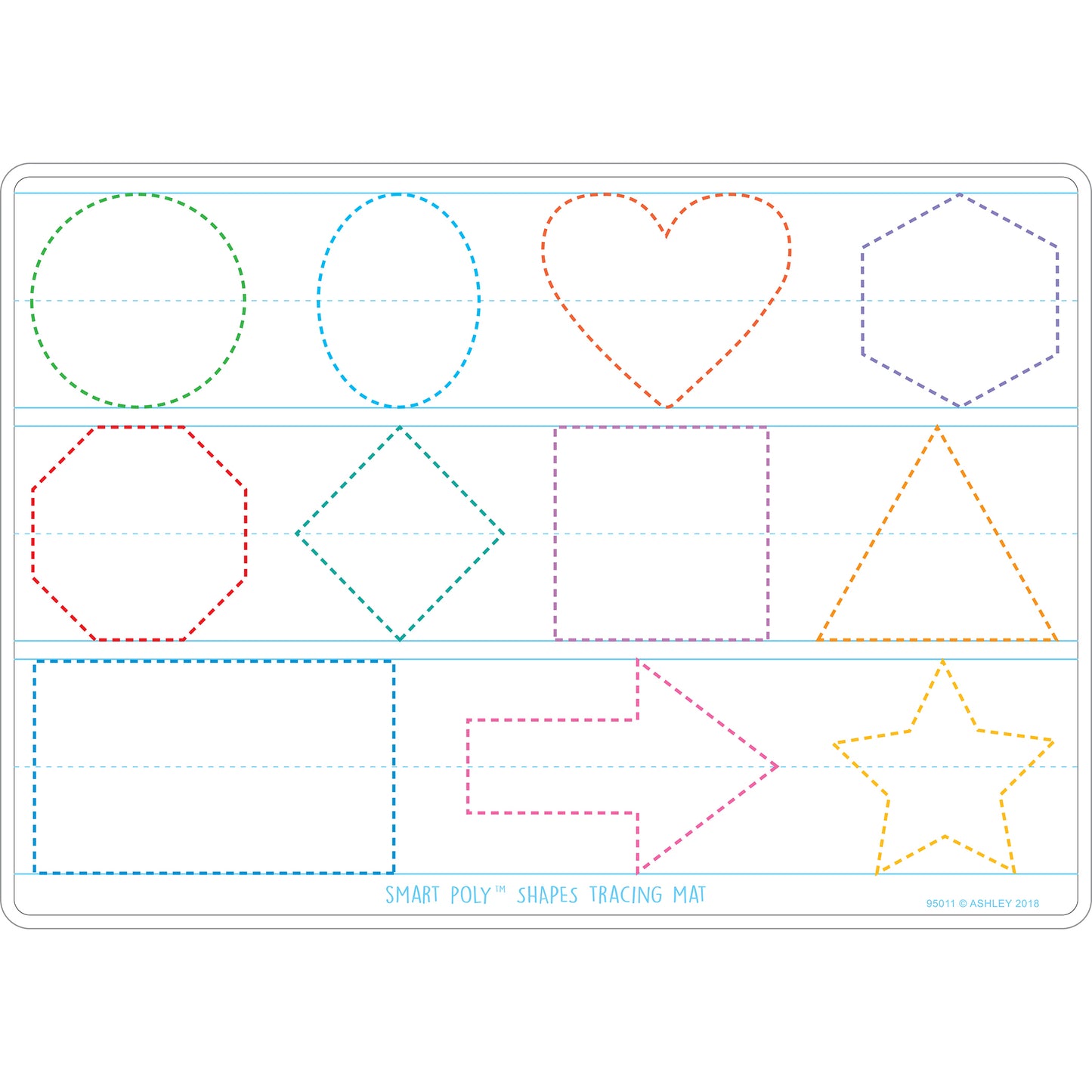 Smart Poly™ Learning Mat, 12" x 17", Double-Sided, Prewriting & Shape Tracing