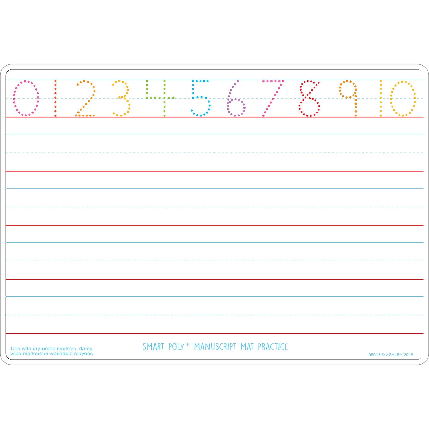 Smart Poly™ Learning Mat, 12" x 17", Double-Sided, Manuscript Tracing