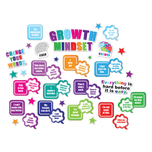 Smart Poly® Mini Bulletin Board Set, Growth Mindset, 41 Piece Set