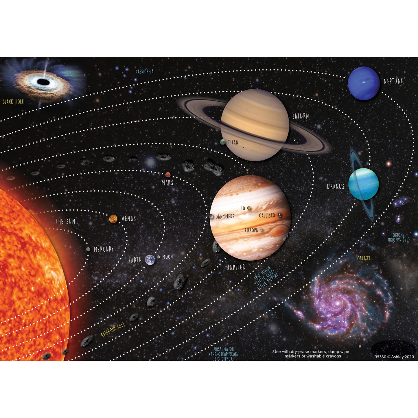 Smart Poly® PosterMat Pals™ Space Savers, 13" x 9-1/2", Solar System, Pack of 10