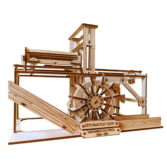 Da Vinci Hydraulic Saw Functional Wooden Model, 3D STEM Building Kit