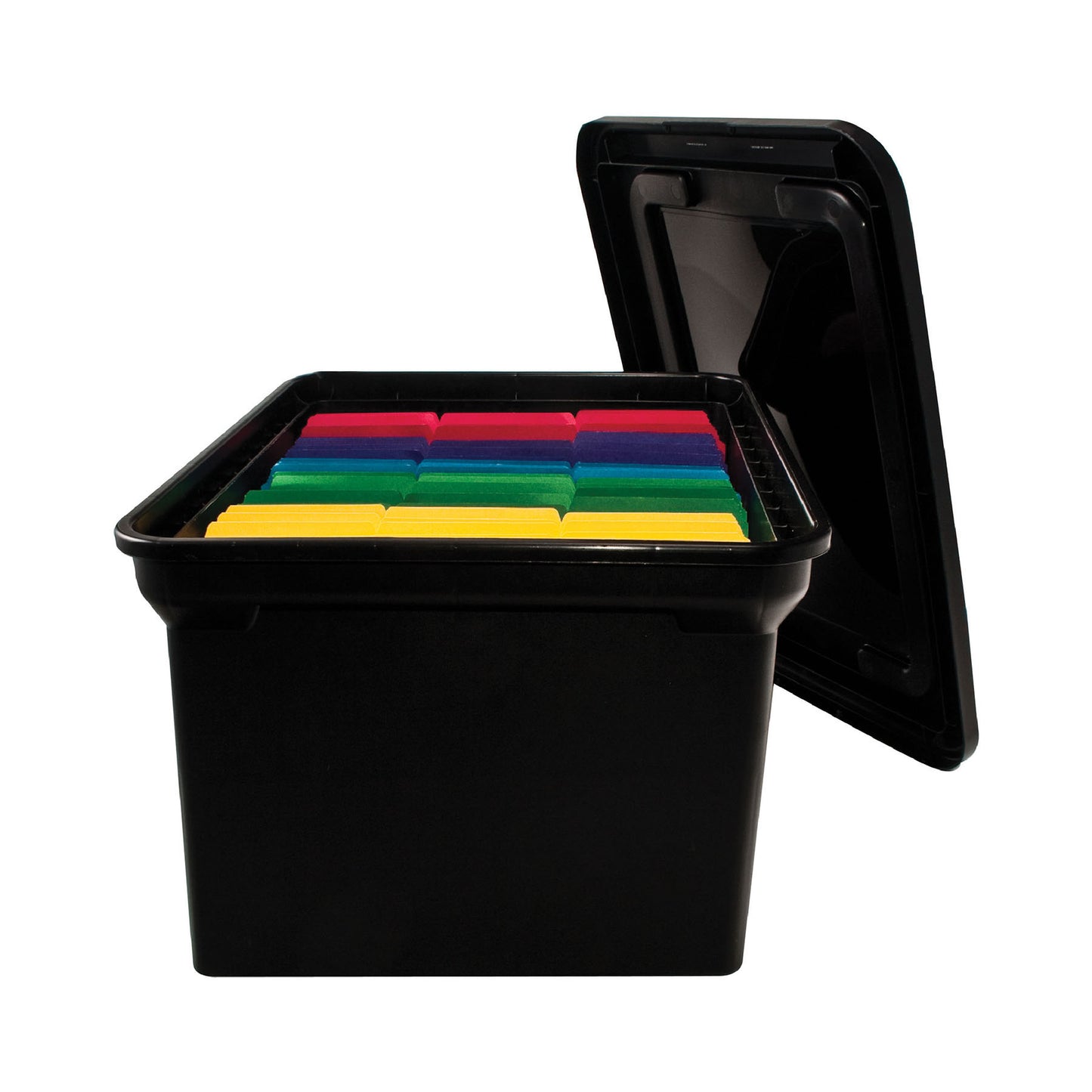 File Tote with Lid, Black