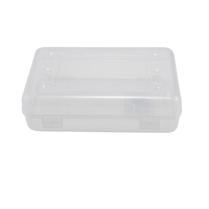 6 Pack Plastic Pencil Box Clear Utility Pencil Storage Case Office Supplies