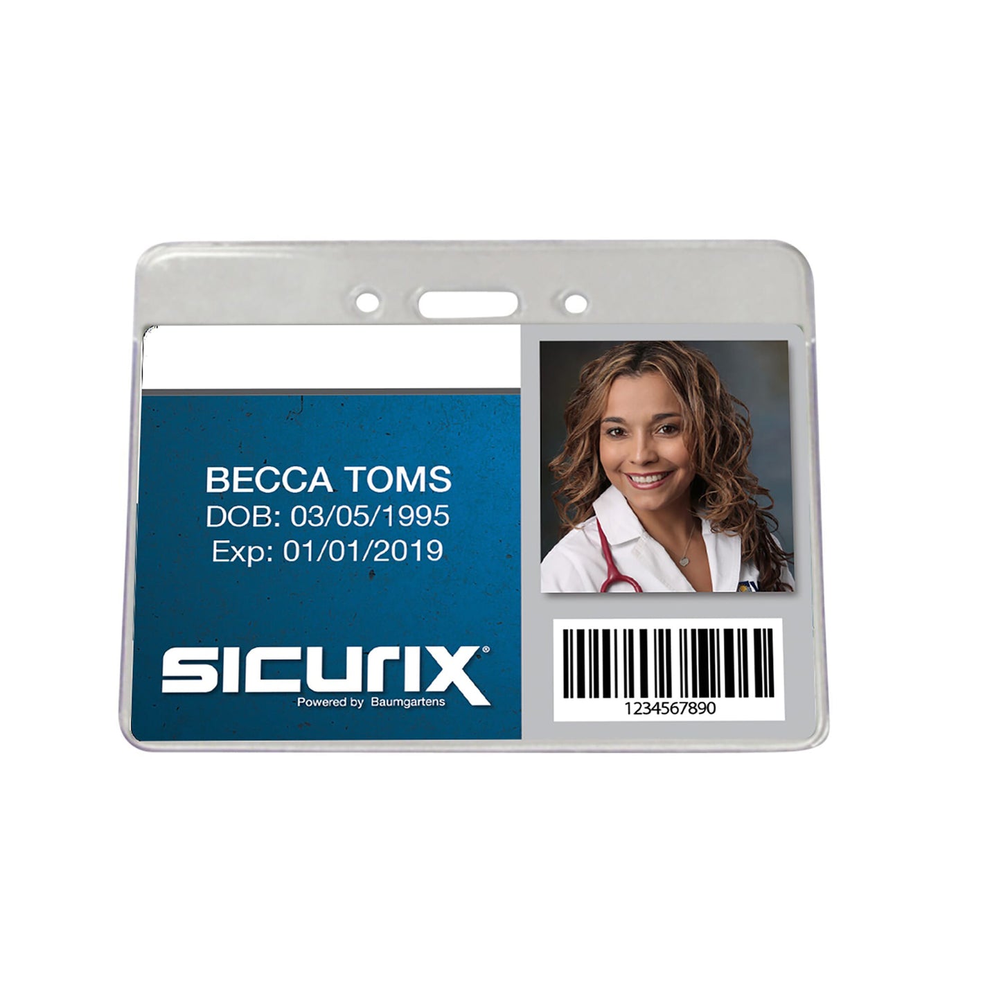 Proximity Badge Holders, Horizontal, Clear, Pack of 50