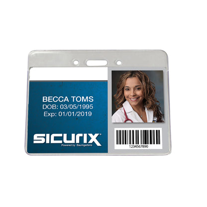 Proximity Badge Holders, Horizontal, Clear, Pack of 50