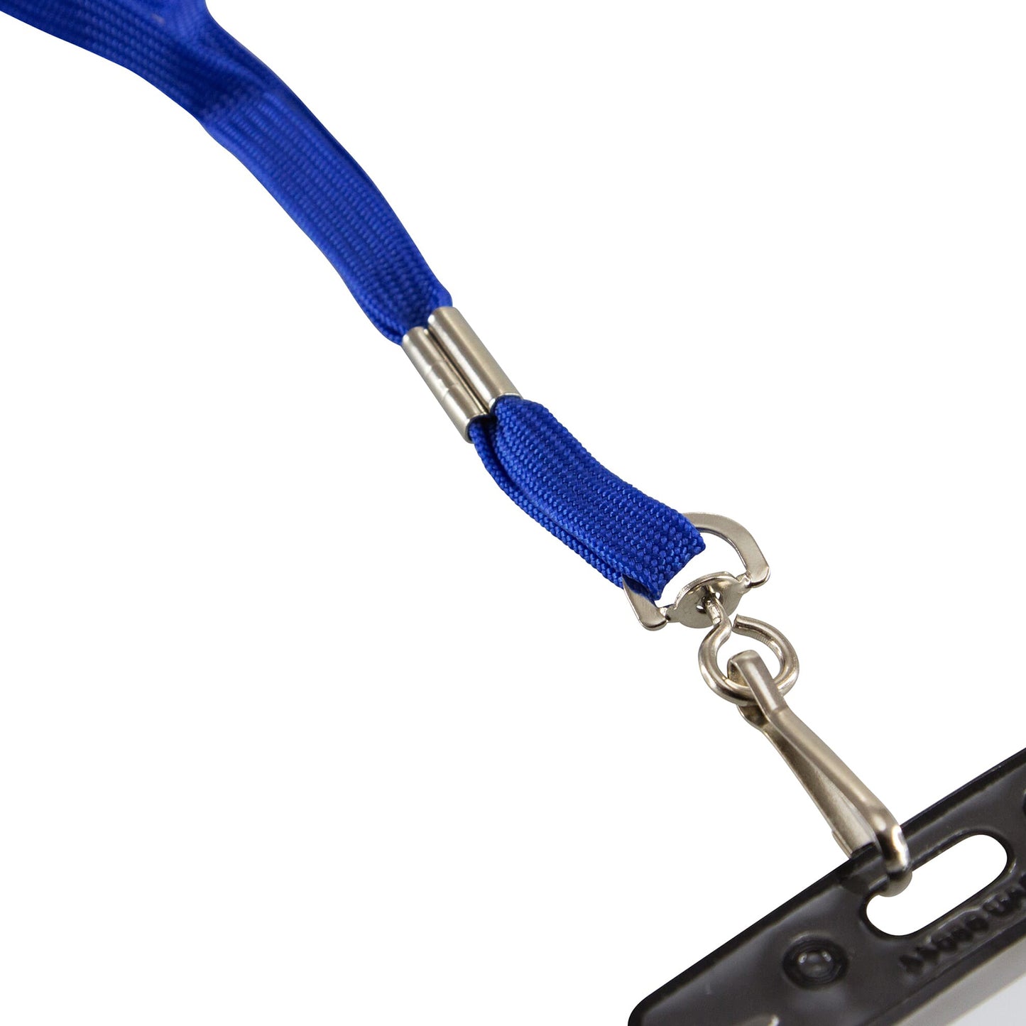 Flat Lanyard with J Hook, Blue, Pack of 100