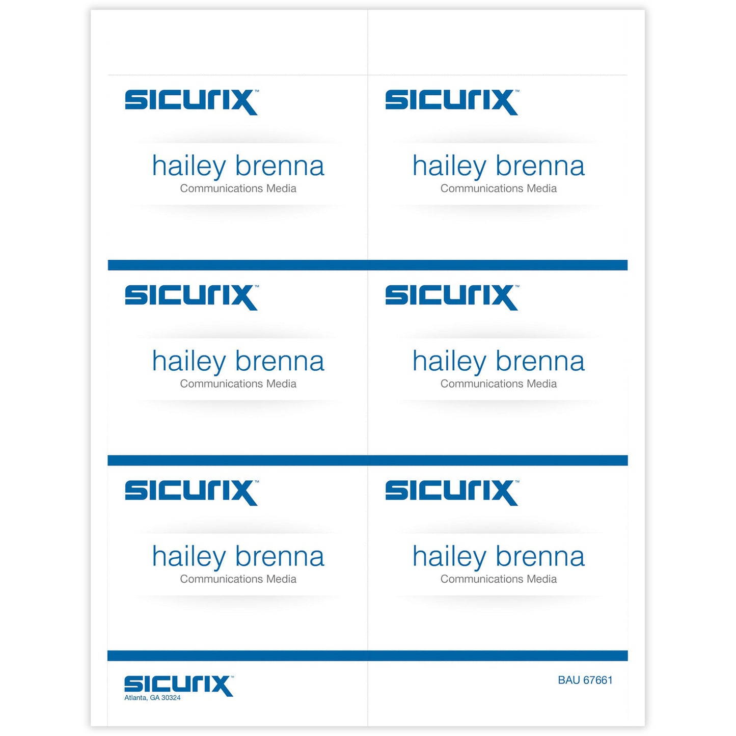 Printable Badge Inserts, 4" x 3", 60 Per Pack, 5 Packs