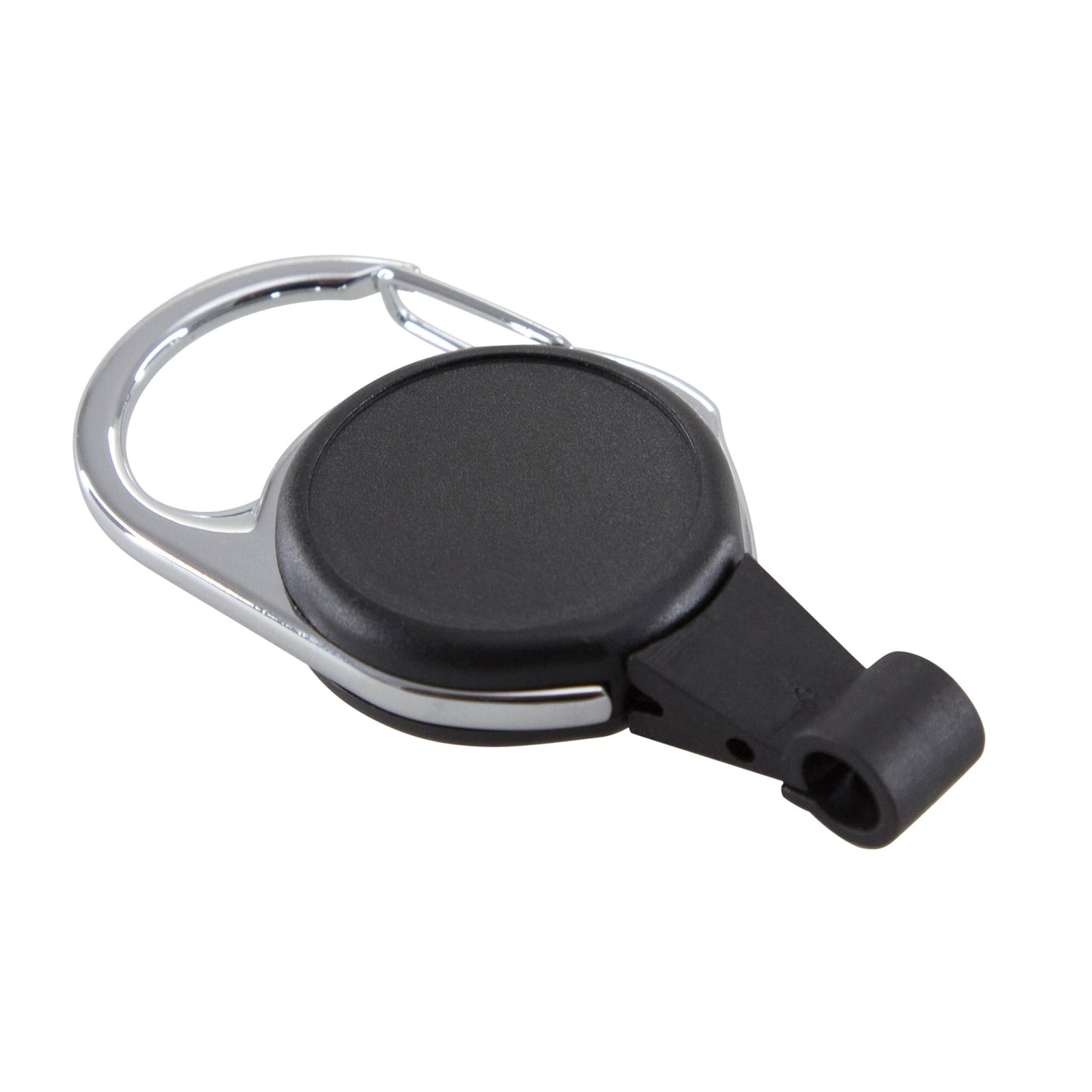 No-Twist Carabiner ID Card Reel with Slot Hook, Black, Pack of 6