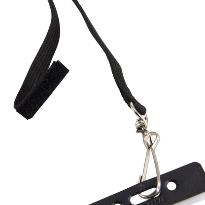 Hook & Loop Breakaway Safety Lanyard, Flat Style, Black, Pack of 12