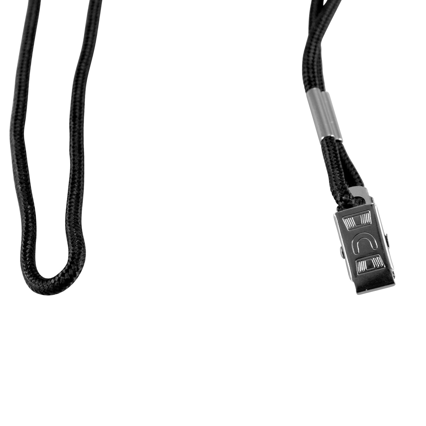 Standard Lanyard, Rope Style, Clip, Black, Pack of 24