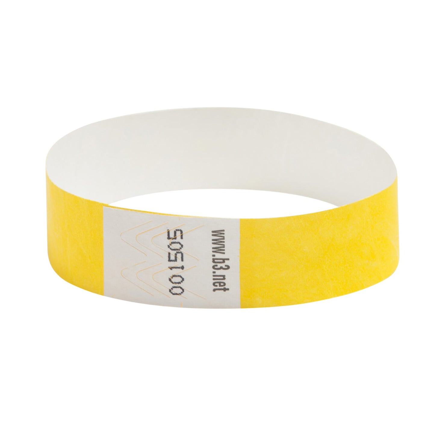 Sequentially Numbered Security Wristbands, 3/4", Yellow Pack of 100