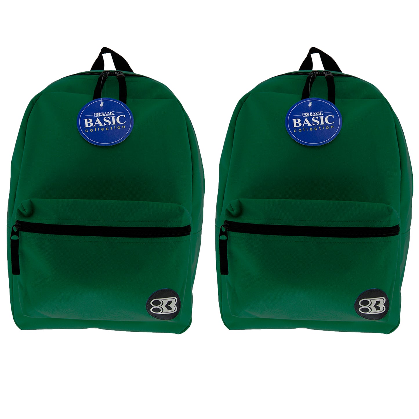 Basic Backpack, 16", Green, Pack of 2