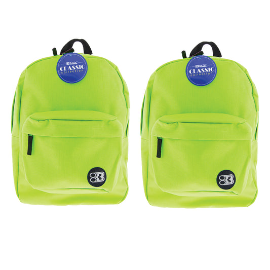 Classic Backpack 17" Lime Green, Pack of 2