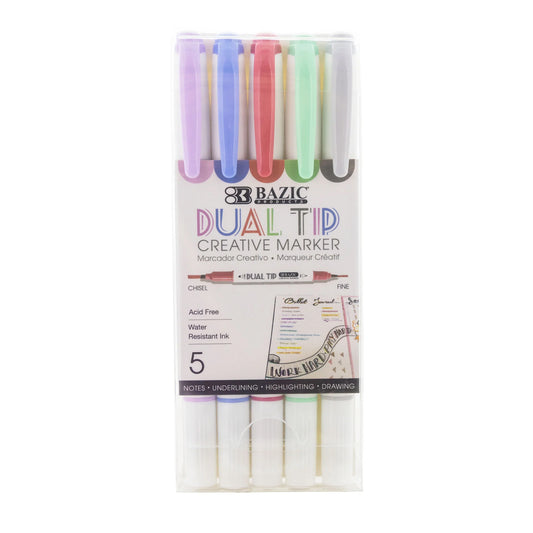 5 Colors Dual Tip Creative Markers