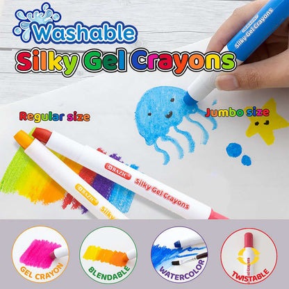 Washable Silky Gel Crayons, 24 Per Pack, 2 Packs