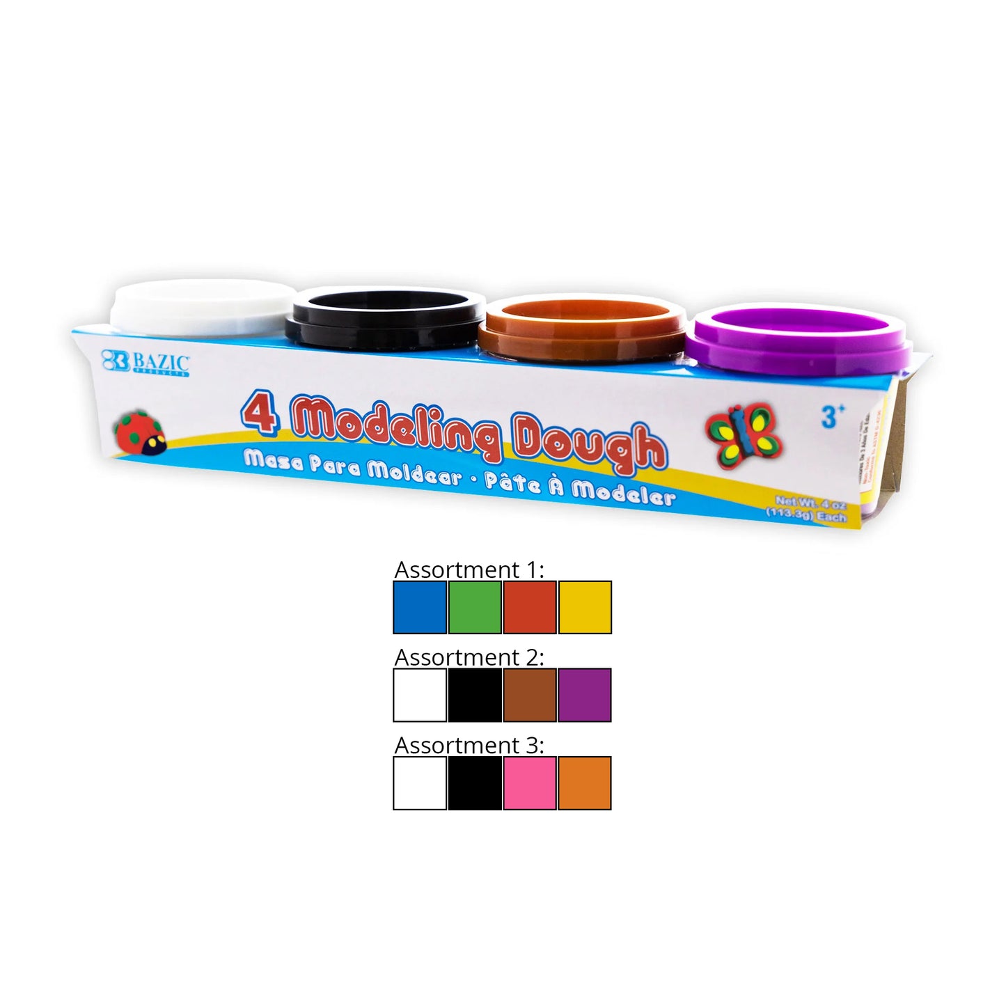 Primary Color Modeling Dough, 4 oz, 4 Per Pack, 6 Packs