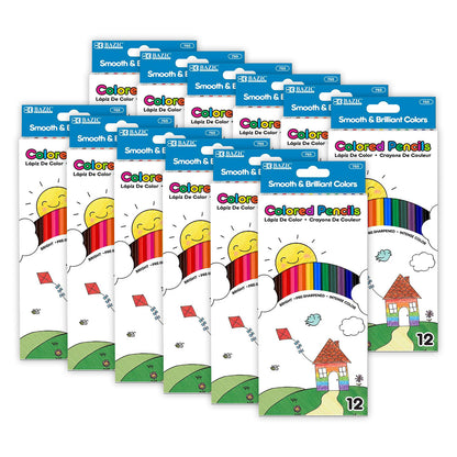 Colored Pencils, 12 Per Pack, 12 Packs