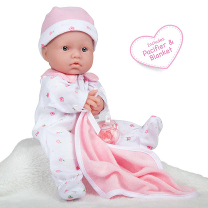 La Baby Soft 11" Baby Doll, Pink with Blanket, Caucasian