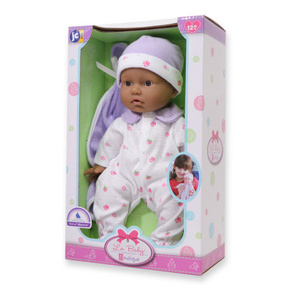 La Baby Soft 11" Baby Doll, Blue with Blanket, Hispanic