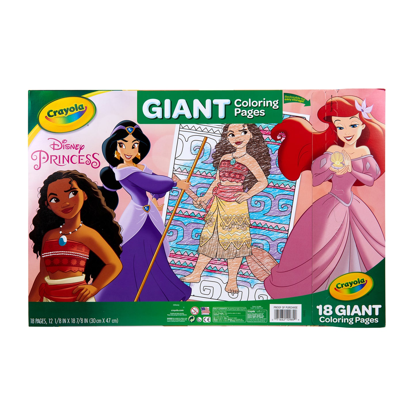 Giant Coloring Pages, 12" x 18", Princess, 18 Per Set, 4 Sets