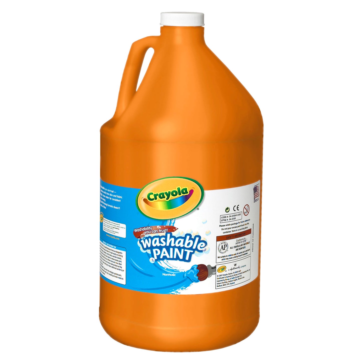 Washable Paint, Orange, Gallon