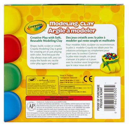 Crayola® Modeling Clay, Asstd Colors, 1 lb. per box, Set of 12 boxes