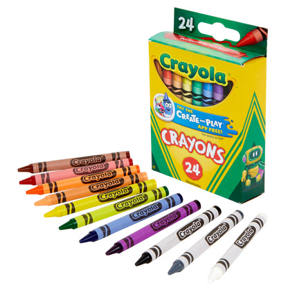 Regular-Size Crayons, 24 Colors Per Box, 12 Boxes