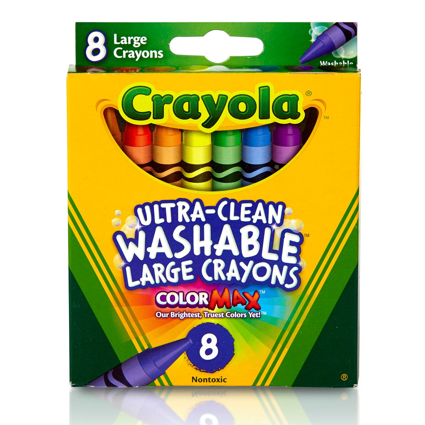 Crayola® Washable Crayons, Large Size, 8 colors per box, Set of 12 boxes