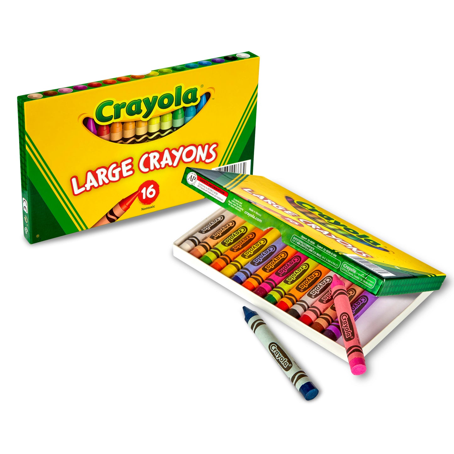 Large Crayons, Classic Colors, 16 Per Pack, 6 Packs