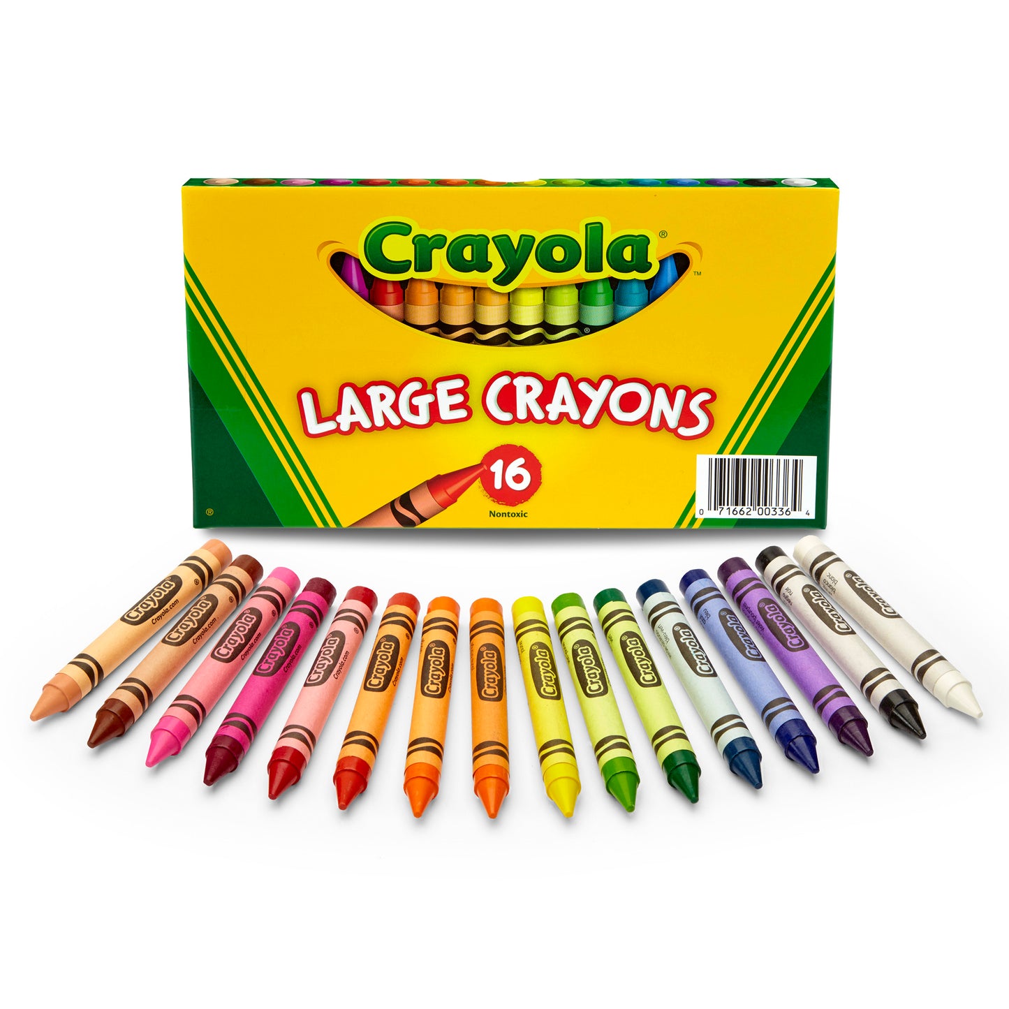 Large Crayons, Classic Colors, 16 Per Pack, 6 Packs