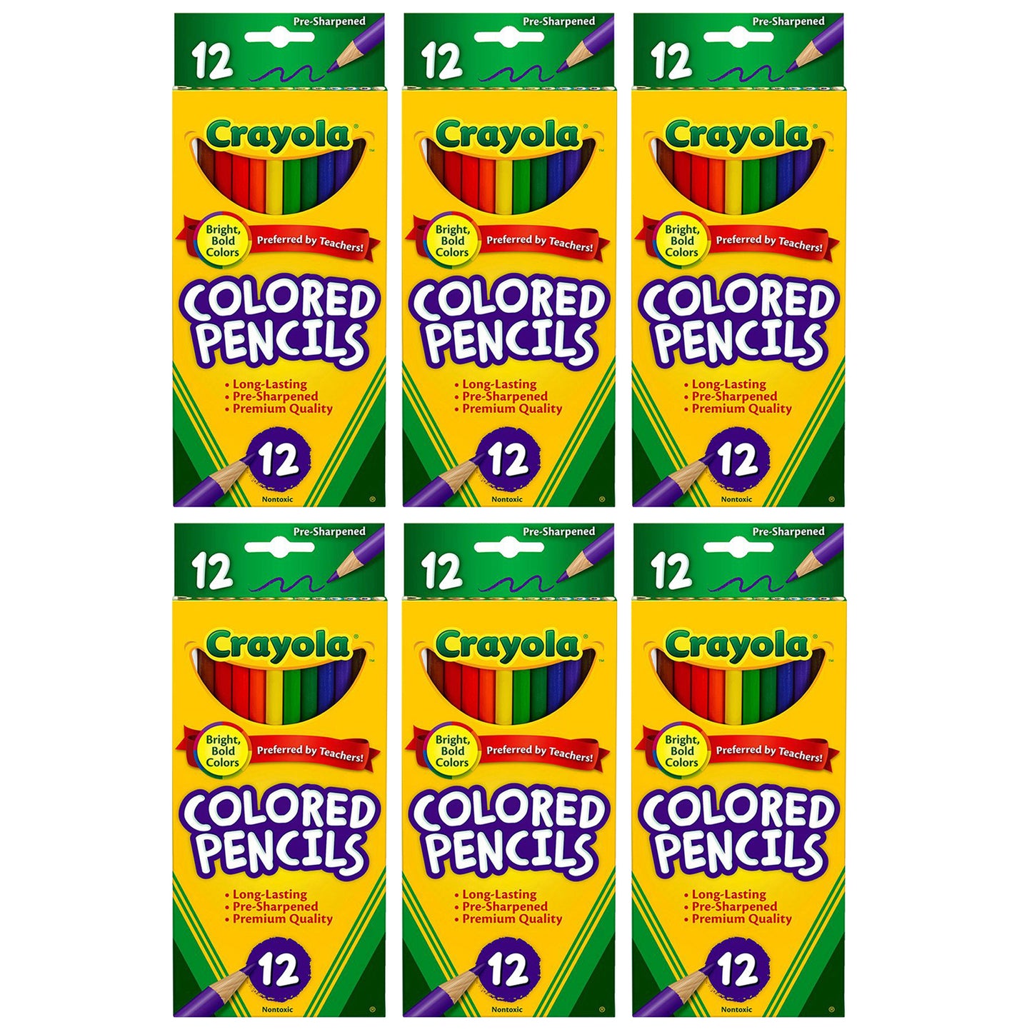 Colored Pencils, 12 Per Box, 6 Boxes