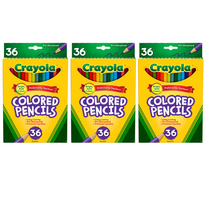 Crayola® Colored Pencils, 36 colors per box, Set of 3 boxes