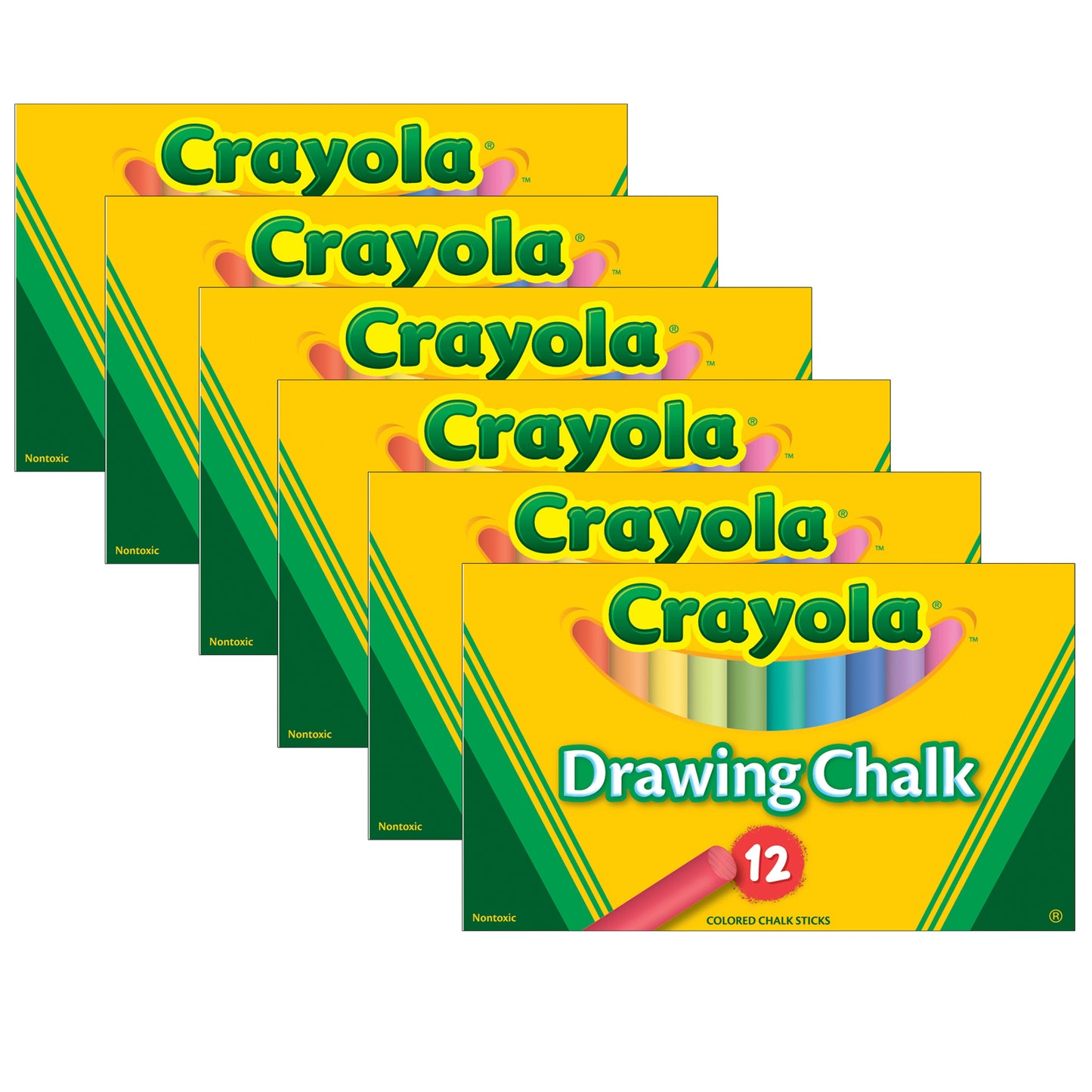 Crayola® Colored Drawing Chalk, 12 colors per box, Set of 6 boxes