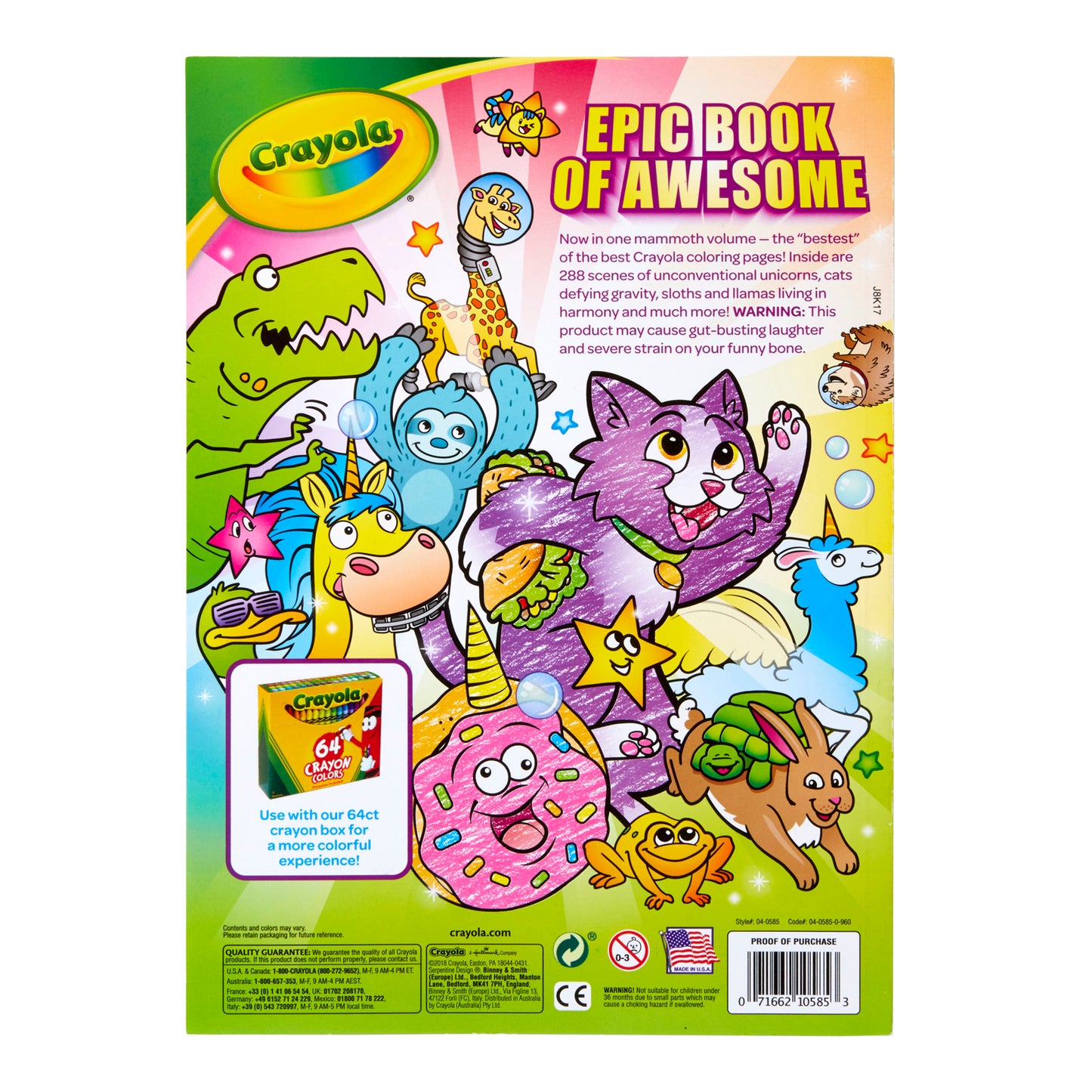 Epic Book of Awesome 288-Page Coloring Book, Pack of 6