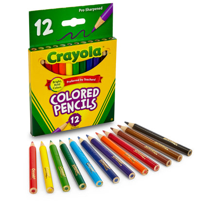 Short Colored Pencils,  Pack of 12