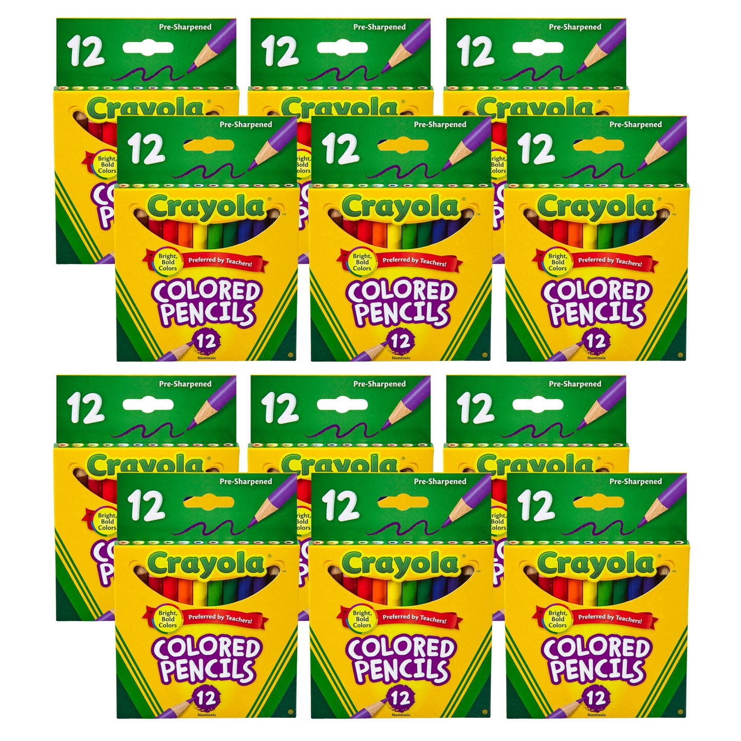 Crayola® Half Size Colored Pencils, 12 colors per box, Set of 12 boxes