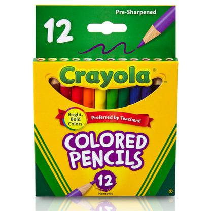 Crayola® Half Size Colored Pencils, 12 colors per box, Set of 12 boxes