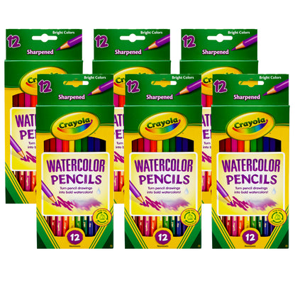 Crayola® Watercolor Colored Pencils, 12 colors per box, Set of 6 boxes