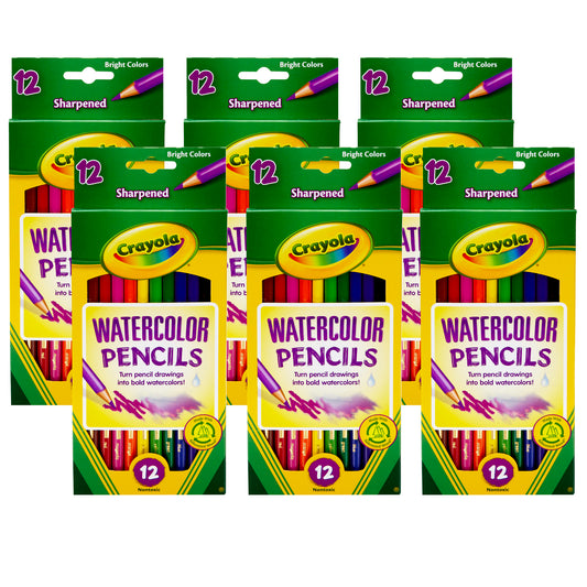 Crayola® Watercolor Colored Pencils, 12 colors per box, Set of 6 boxes