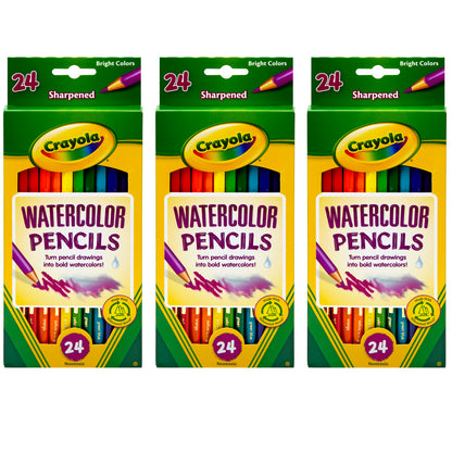 Crayola® Watercolor Pencils, 24 colors per box, Set of 3 boxes