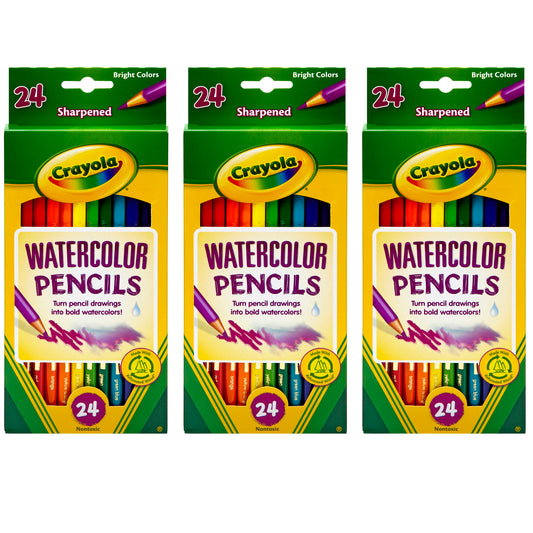 Crayola® Watercolor Pencils, 24 colors per box, Set of 3 boxes