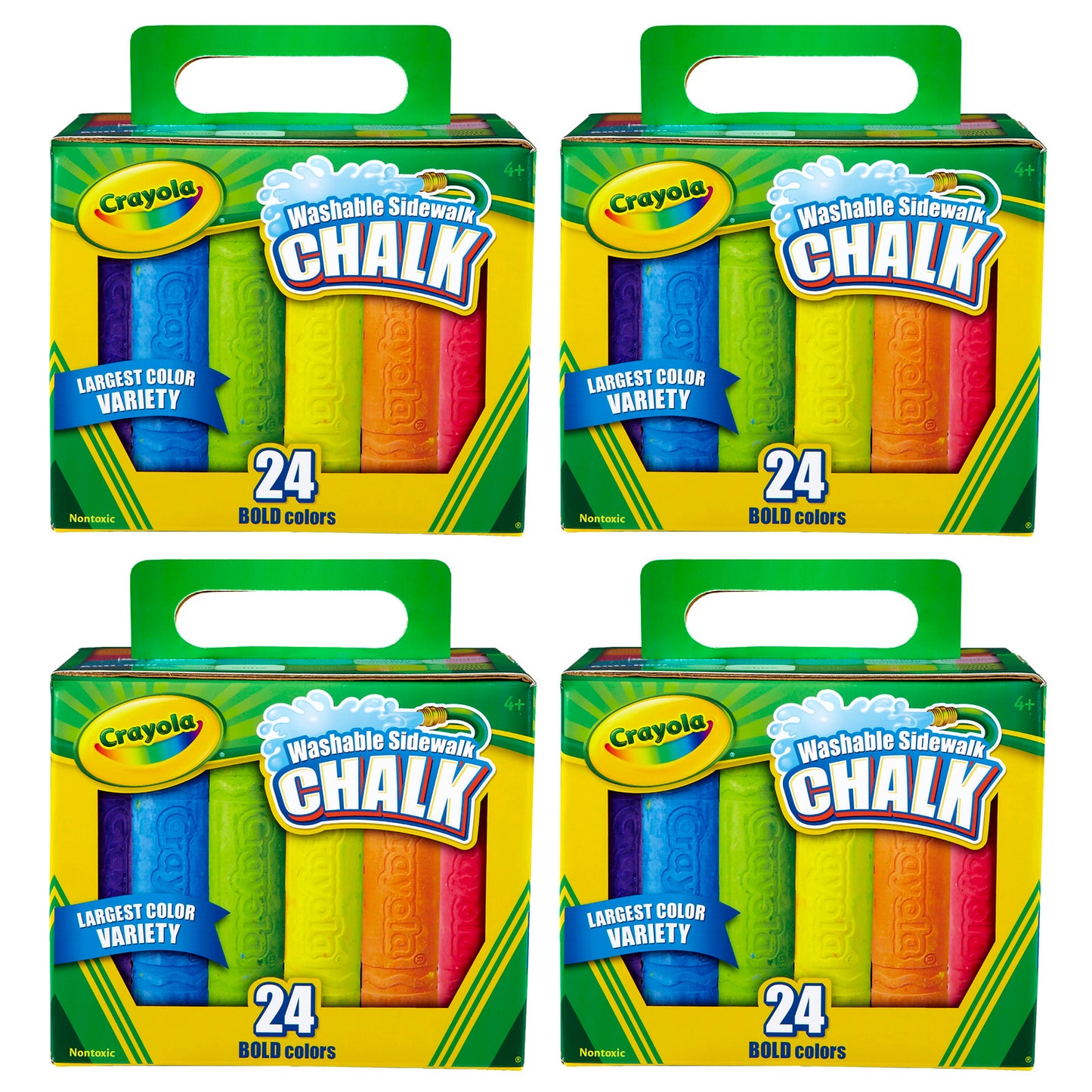 Crayola® Washable Sidewalk Chalk, 24 ct per box, Set of 4 boxes