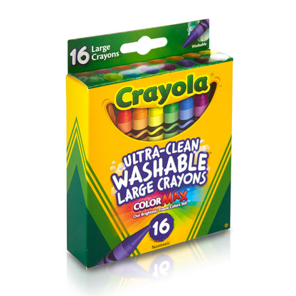 Large Ultra-Clean Washable Crayons, 16 Per Box, 6 Boxes