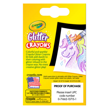 Glitter Crayons, 24 Per Pack, 6 Packs