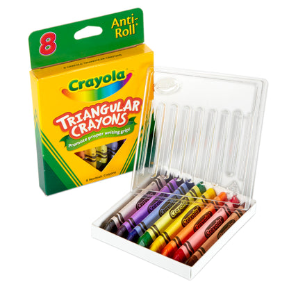 Crayola® Triangular Anti-Roll Crayons, 8 Per Box, 12 Boxes