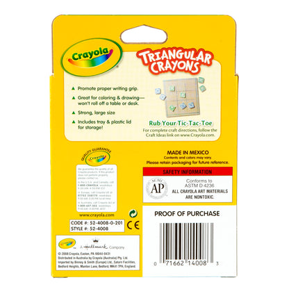 Crayola® Triangular Anti-Roll Crayons, 8 Per Box, 12 Boxes