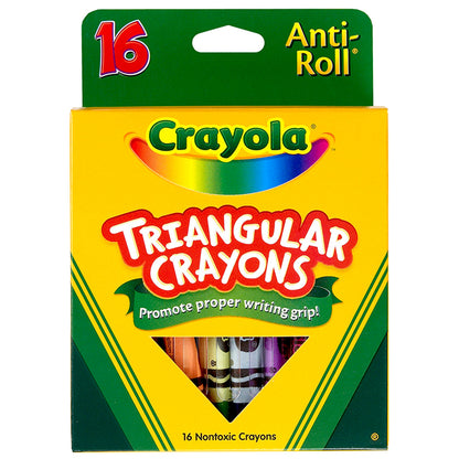 Crayola® Triangular Anti-Roll Crayons, 16 colors per box, Set of 4 boxes