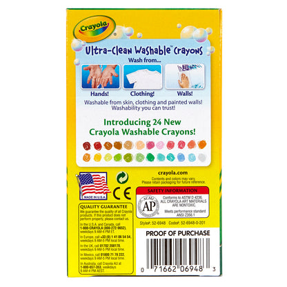 Ultra-Clean Washable Crayons, Regular Size, Pack of 48