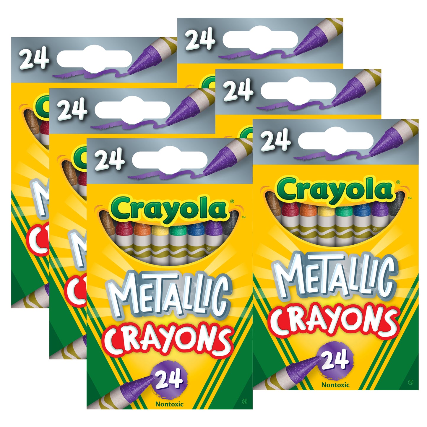 Metallic Crayons, 24 Per Pack, 6 Packs